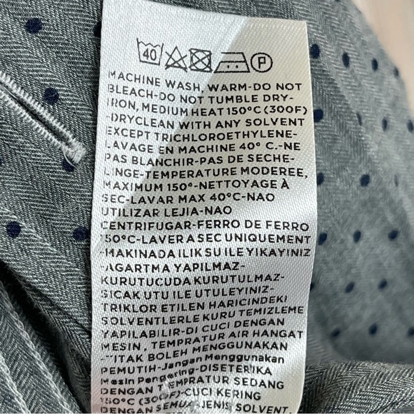 Ermenegildo Zegna Polka Dot Print Long Sleeve Button Front Shirt Size XXL Men - Picture 10 of 10